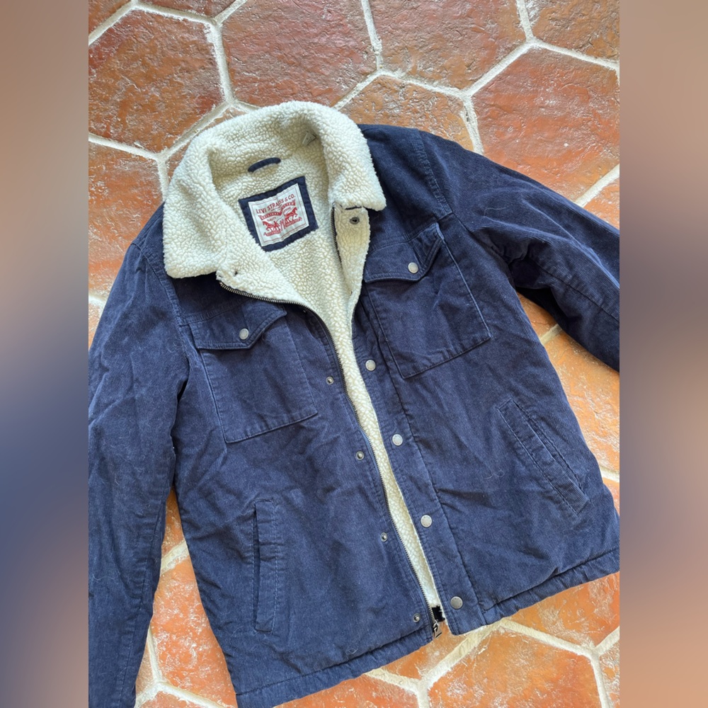 Levi's Blue Corduroy Sherpa Jacket with Red Label